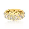 4ctw Multi-cut White Sapphire Two Tone Cigar Band