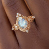 1.2ct Pear Cut Moonstone Vintage Cocktail ring