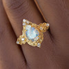 1.2ct Pear Cut Moonstone Vintage Cocktail ring