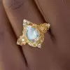 1.2ct Pear Cut Moonstone Vintage Cocktail ring