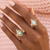 1.2ct Pear Cut Moonstone Vintage Cocktail ring