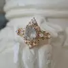 1.2ct Pear Cut Moonstone Vintage Cocktail ring
