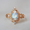 1.2ct Pear Cut Moonstone Vintage Cocktail ring
