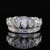 6ctw Pear and Baguette Cut Vintage Tiara Ring