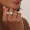 4ctw Baguette Cut Rainbow Sapphrie Eternity Ring