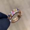 4ctw Baguette Cut Rainbow Sapphrie Eternity Ring