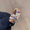 4ctw Baguette Cut Rainbow Sapphrie Eternity Ring