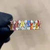 4ctw Baguette Cut Rainbow Sapphrie Eternity Ring