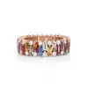 4ctw Baguette Cut Rainbow Sapphrie Eternity Ring