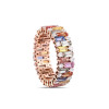 4ctw Baguette Cut Rainbow Sapphrie Eternity Ring