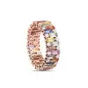 4ctw Baguette Cut Rainbow Sapphrie Eternity Ring