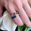 2.5ctw Heart Cut Blue Sapphire and Ruby Stackable Ring Set