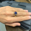 2.5ct Oval Cut Blue Sapphrie Art-deco Engagement Ring