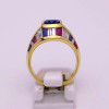 2.5ct Oval Cut Blue Sapphrie Art-deco Engagement Ring