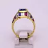 2.5ct Oval Cut Blue Sapphrie Art-deco Engagement Ring