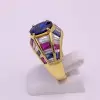 2.5ct Oval Cut Blue Sapphrie Art-deco Engagement Ring