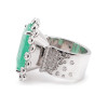 20ct Cushion Cut Emerald Halo Flush Set Cocktail Ring