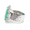 20ct Cushion Cut Emerald Halo Flush Set Cocktail Ring