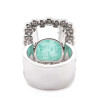 20ct Cushion Cut Emerald Halo Flush Set Cocktail Ring