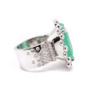20ct Cushion Cut Emerald Halo Flush Set Cocktail Ring