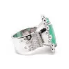 20ct Cushion Cut Emerald Halo Flush Set Cocktail Ring