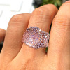 4ctw Round Cut Pink Sapphire Cluster Asymmetric Cocktail Ring