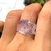4ctw Round Cut Pink Sapphire Cluster Asymmetric Cocktail Ring