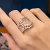 4ctw Round Cut Pink Sapphire Cluster Asymmetric Cocktail Ring