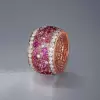 7ctw Round Cut Multicolor Sapphire Paved Wedding Band