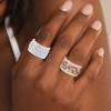 7ctw Round Cut Multicolor Sapphire Paved Wedding Band