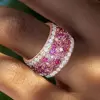 7ctw Round Cut Multicolor Sapphire Paved Wedding Band