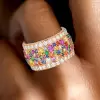 7ctw Round Cut Multicolor Sapphire Paved Wedding Band
