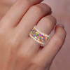 7ctw Round Cut Multicolor Sapphire Paved Wedding Band