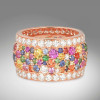 7ctw Round Cut Multicolor Sapphire Paved Wedding Band