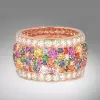 7ctw Round Cut Multicolor Sapphire Paved Wedding Band