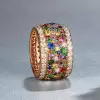 7ctw Round Cut Multicolor Sapphire Paved Wedding Band
