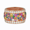7ctw Round Cut Multicolor Sapphire Paved Wedding Band
