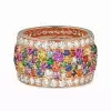 7ctw Round Cut Multicolor Sapphire Paved Wedding Band