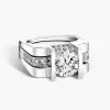 3ct Round Cut Modern Style Square Wedding Ring Set