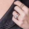 3ct Round Cut Modern Style Square Wedding Ring Set