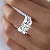 3ct Round Cut Modern Style Square Wedding Ring Set
