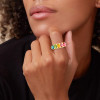 3.7ctw Oval Cut Multicolor Sapphire Five Stone Promise Ring