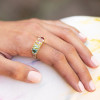 3.7ctw Oval Cut Multicolor Sapphire Five Stone Promise Ring