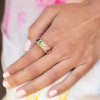 3.7ctw Oval Cut Multicolor Sapphire Five Stone Promise Ring