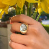 3.5ct Heart Cut Two Tone Matte Bombe Ring