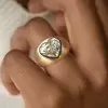 3.5ct Heart Cut Two Tone Matte Bombe Ring