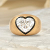 3.5ct Heart Cut Two Tone Matte Bombe Ring