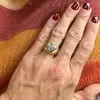 3.5ct Heart Cut Two Tone Matte Bombe Ring