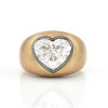 3.5ct Heart Cut Two Tone Matte Bombe Ring