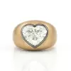 3.5ct Heart Cut Two Tone Matte Bombe Ring
